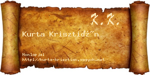 Kurta Krisztián névjegykártya
